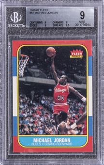 1986-87 Fleer #57 Michael Jordan Rookie Card - BGS MINT 9